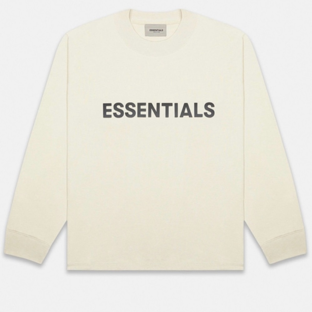 Essentials Cream Long Sleeve Top - Small